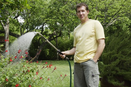 Professional gardening team prioritising health and safety outdoors